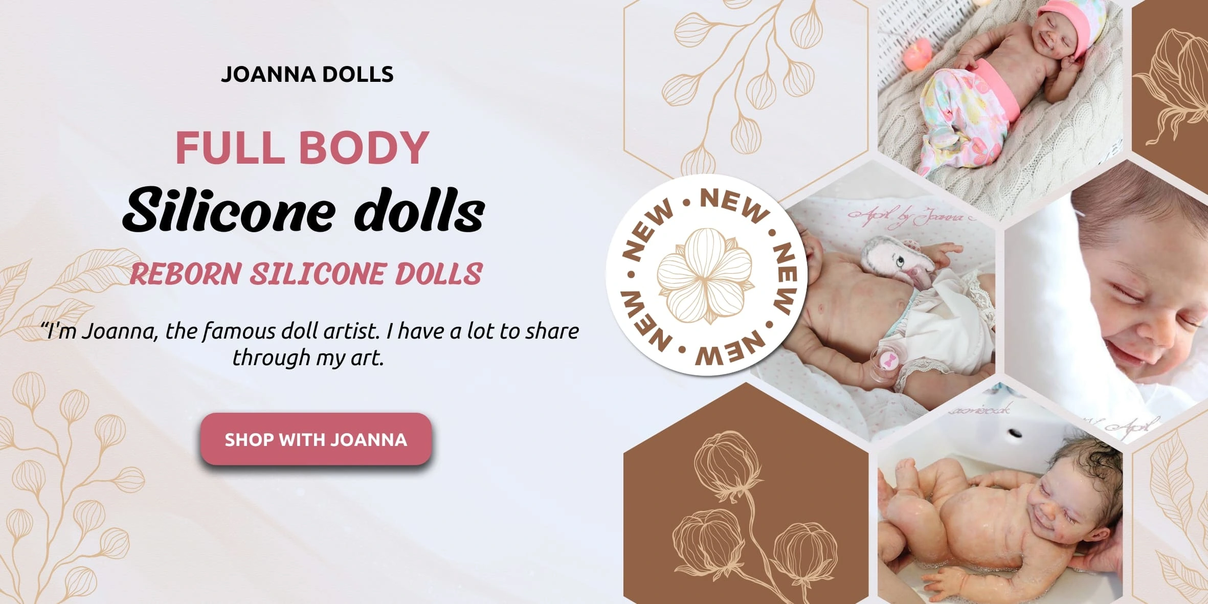 Joanna Dolls logo - Full body silicone reborn baby doll shop by artist Joanna Kazmierzak Pietka