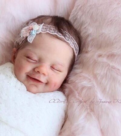 ​Full body silicone doll reborn April in pink outfit by joanna kazmierczak