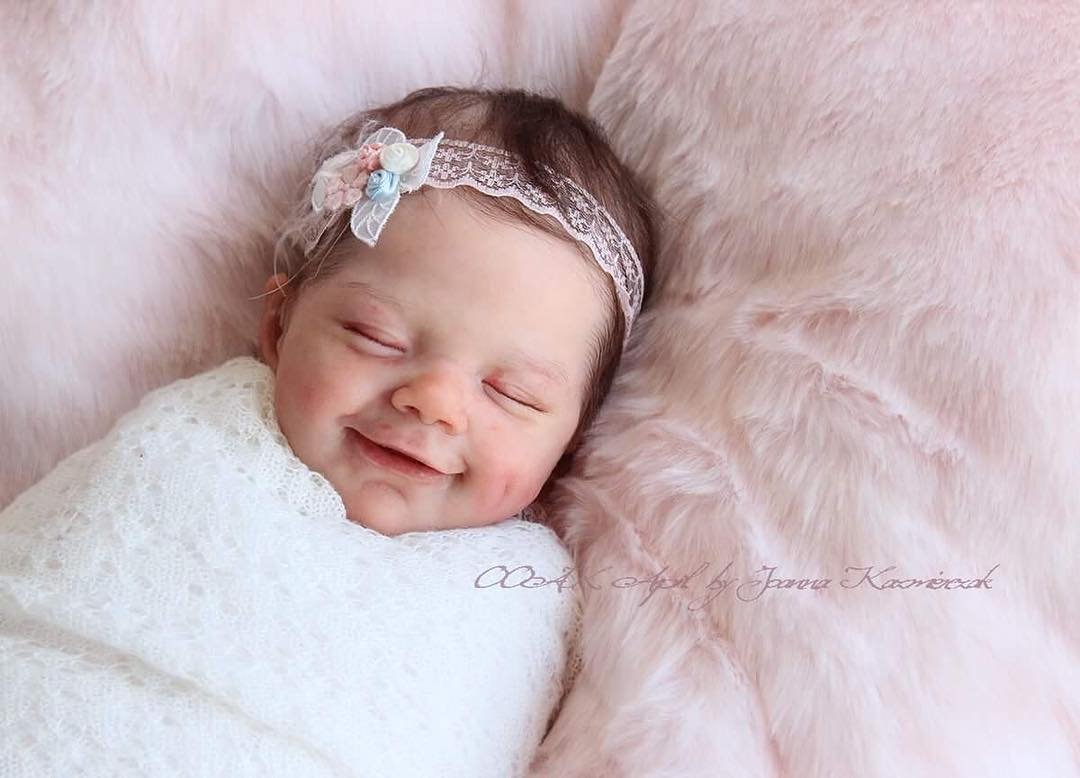 ​Full body silicone doll reborn April in pink outfit by joanna kazmierczak